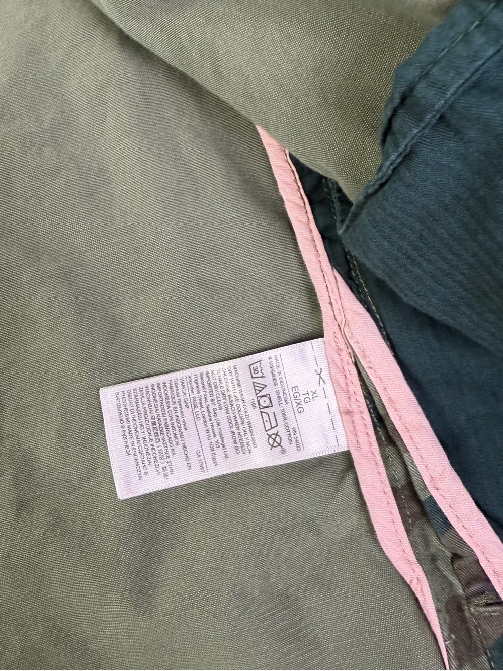 Gap Utility Shirt Shacket Womens XL Green Camo Button Outdoors Military  Y2K - Picture 9 of 11